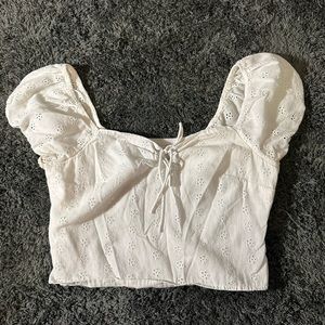 white floral embroidered top